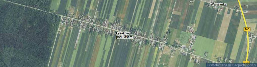 Zdjęcie satelitarne Łysaków pod Lasem ul.
